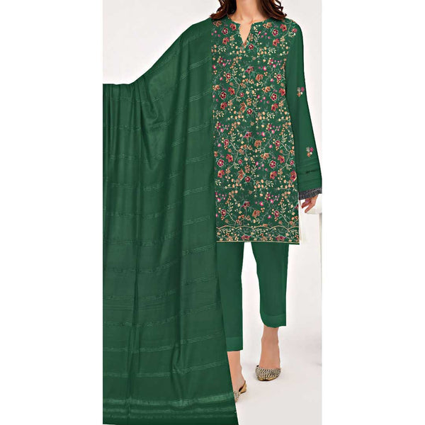 3PC- Unstitched Embroidered Suit PW9390
