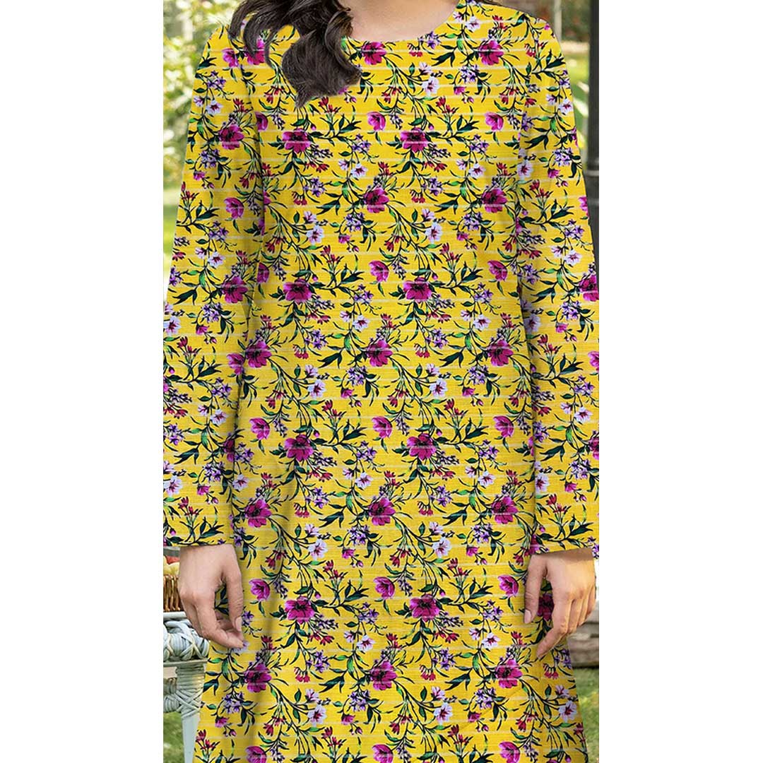 1PC- Unstitched Digital Printed Slub khaddar Shirt PW9414