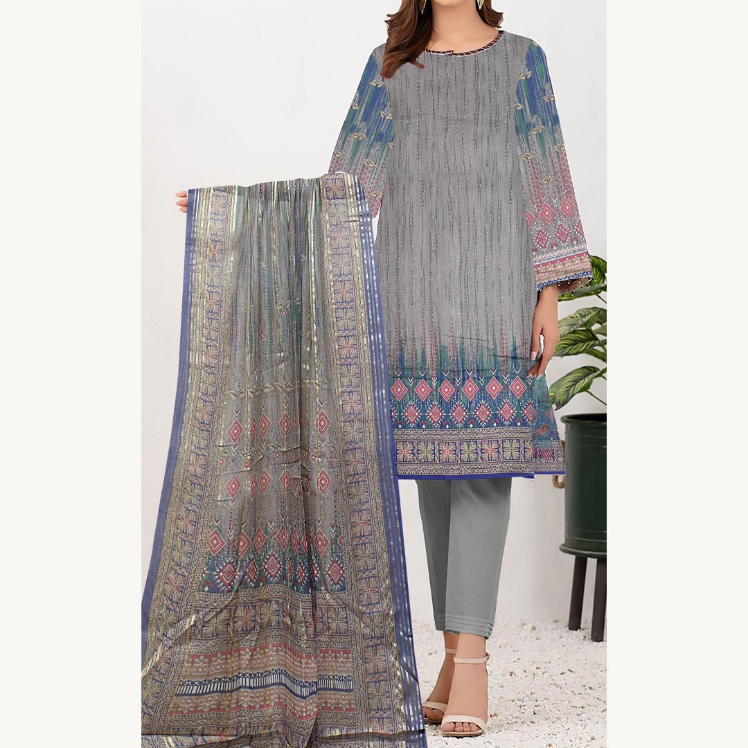 3PC- UnStitched Digital Printed Lawn Suit PW9420