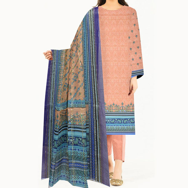 3PC- Unstitched Digital Printed Lawn Suit PW9423