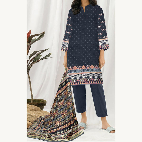 3PC- Unstitched Digital Printed Lawn Suit PW9426