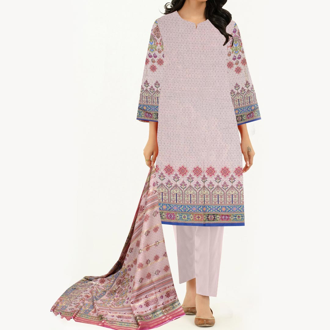 3PC- UnStitched Digital Printed Lawn Suit PW9435