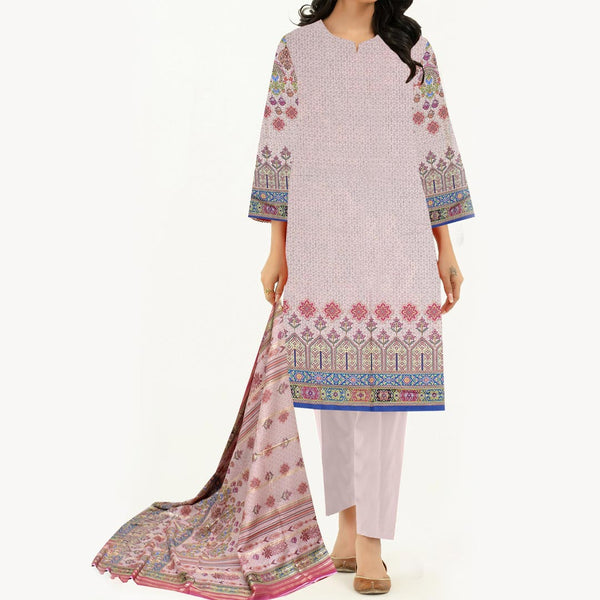 3PC- Unstitched Digital Printed Lawn Suit PW9435