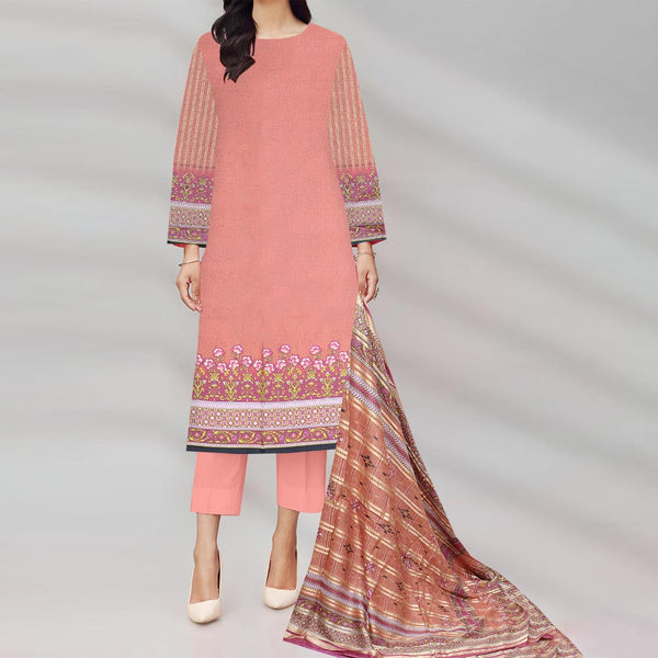 3PC- Unstitched Digital Printed Lawn Suit PW9439