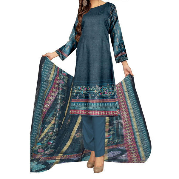 3PC- Unstitched Digital Printed Lawn Suit PW9440