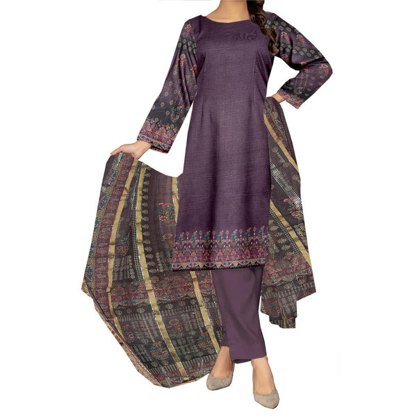 3PC- Unstitched Digital Printed Lawn Suit PW9446