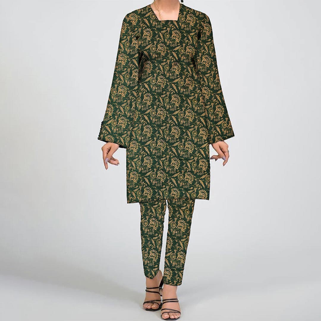 2PC- UnStitched Digital Printed Linen Suit PW9463