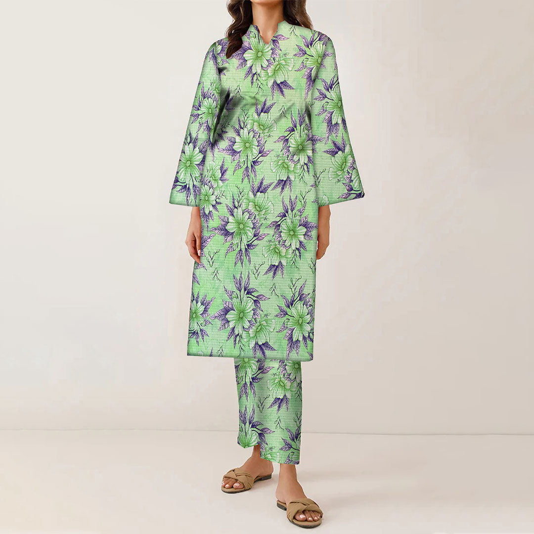 2PC- UnStitched Digital Printed Linen Suit PW9466