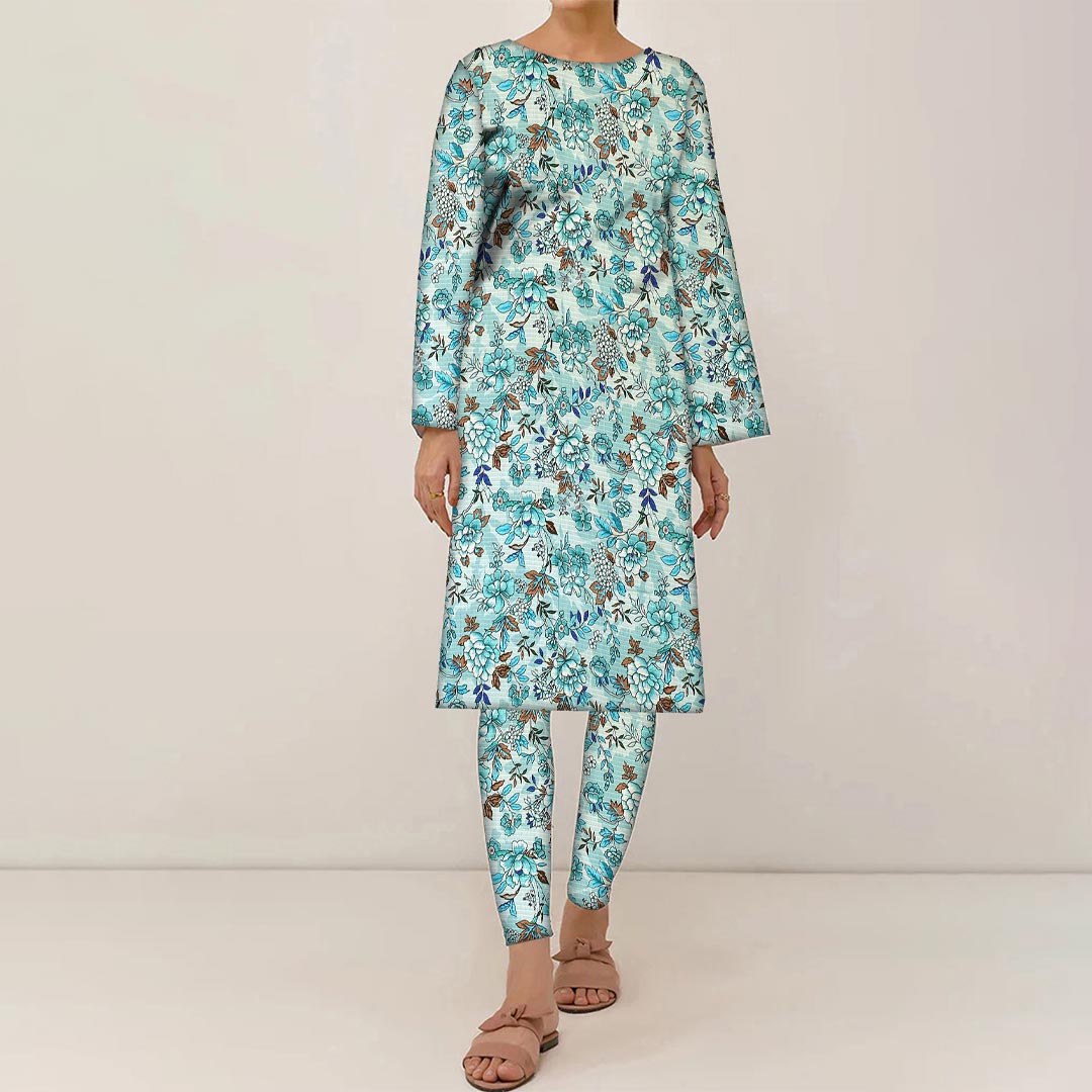 2PC- UnStitched Digital Printed Linen Suit PW9470