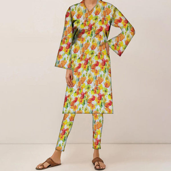 2PC- Unstitched Digital Printed Linen Suit PW9477