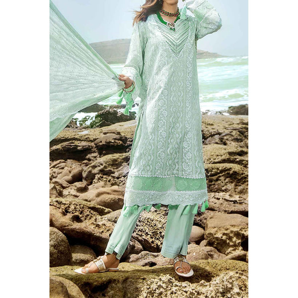 3PC- Unstitched Embroidered Chikankari Suit PW9491