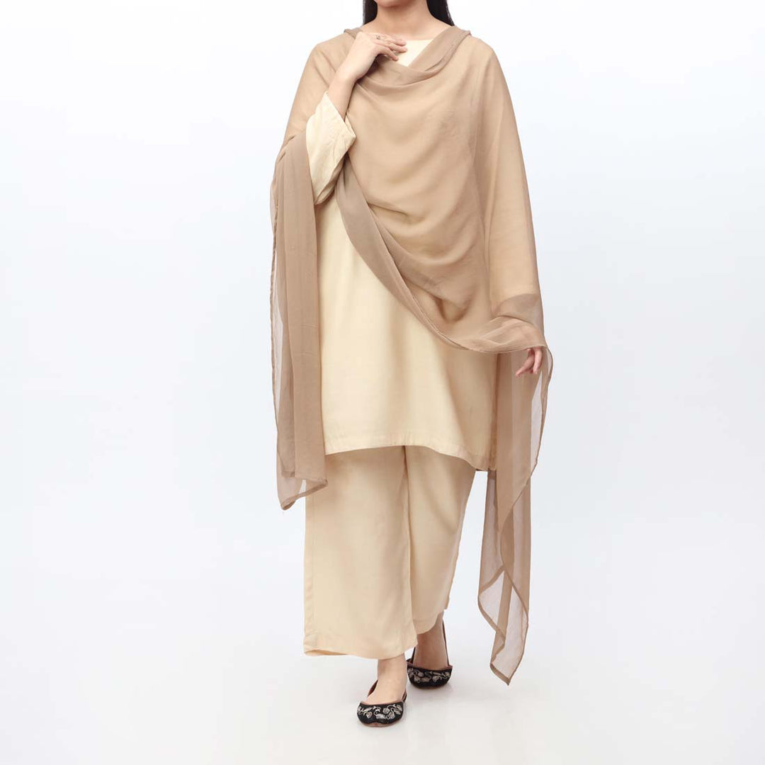 Brown Chiffon Dupatta PW9708