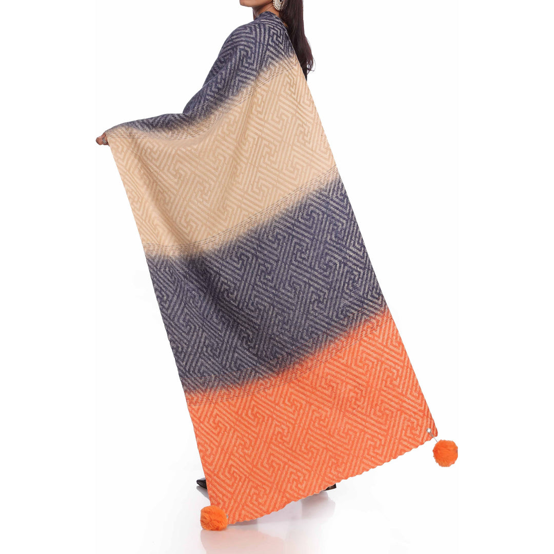 Orange Two Tone Shawl PW2734